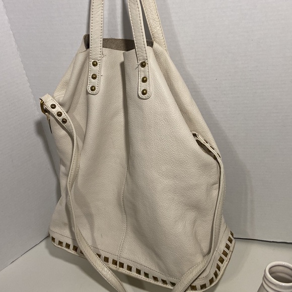 Elliott Luca Boho Satchel Bag in white pebbled leather - Picture 4 of 9